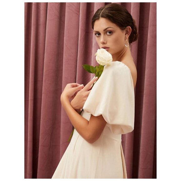 New Velvet Wedding Dress Maxi Puff Poof Sleeve Romantic Bustier Corset Bodice UO - Picture 3 of 16